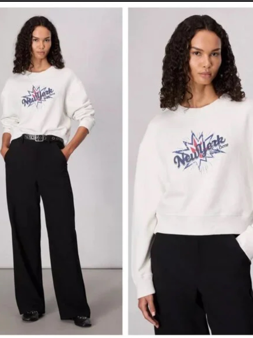 Rag and bone cropped crew neck sweatshirt